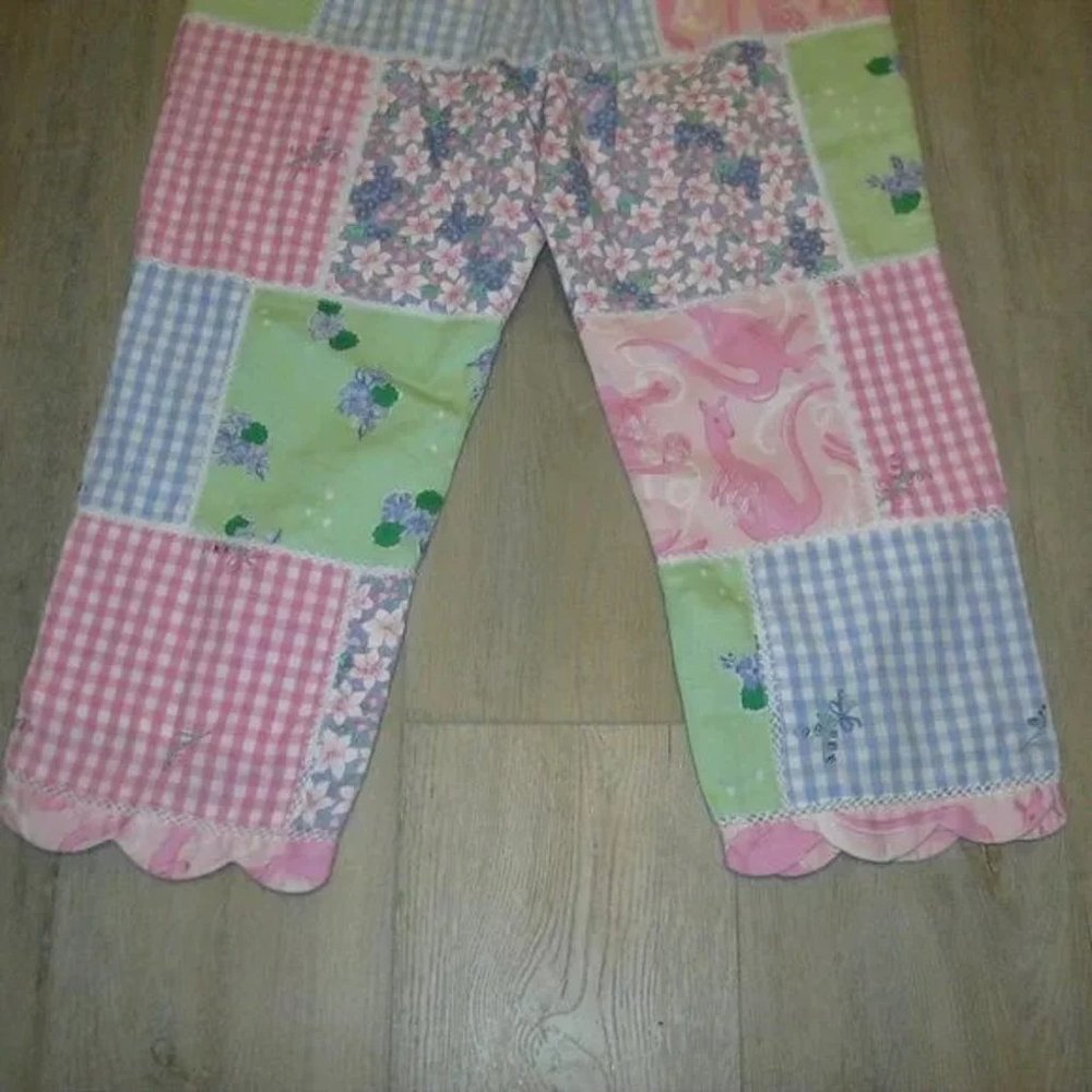 Lilly Pulitzer Patchwork Kangaroo Capri Pants Sz 6 - image 2